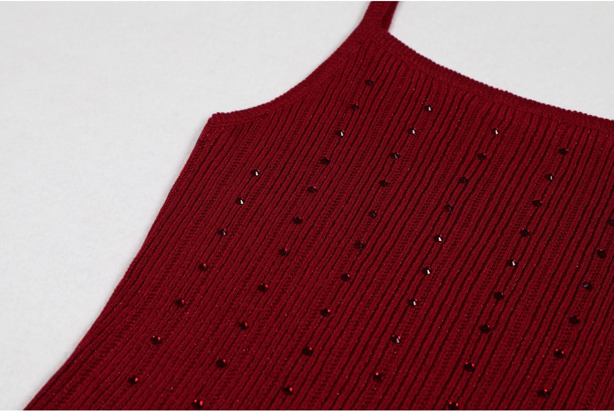 Padma Crystal Knit Cardigan Dress Two Piece Set