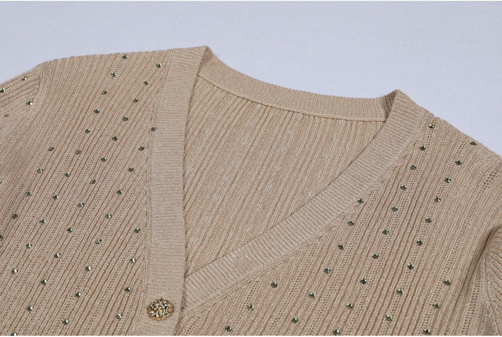 Padma Crystal Knit Cardigan Dress Two Piece Set