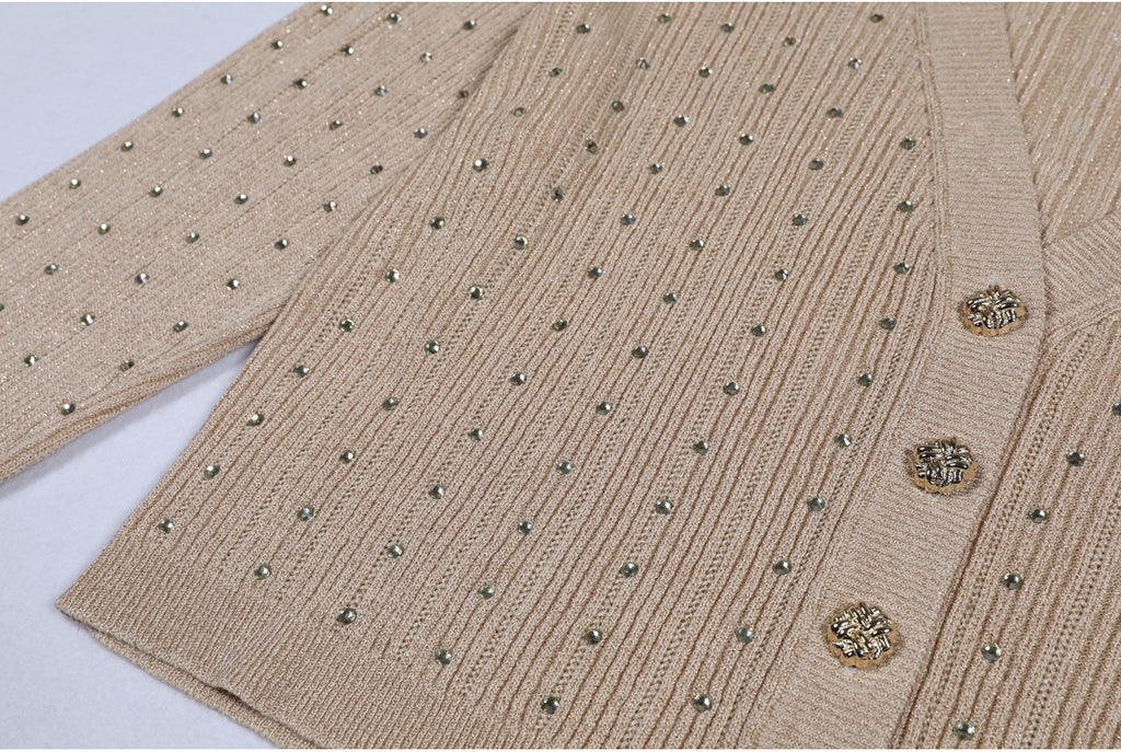 Padma Crystal Knit Cardigan Dress Two Piece Set