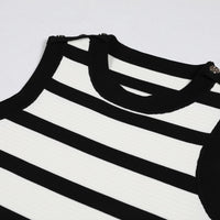 Elysia Striped Flared Hem Knit Mini Dress