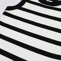 Elysia Striped Flared Hem Knit Mini Dress