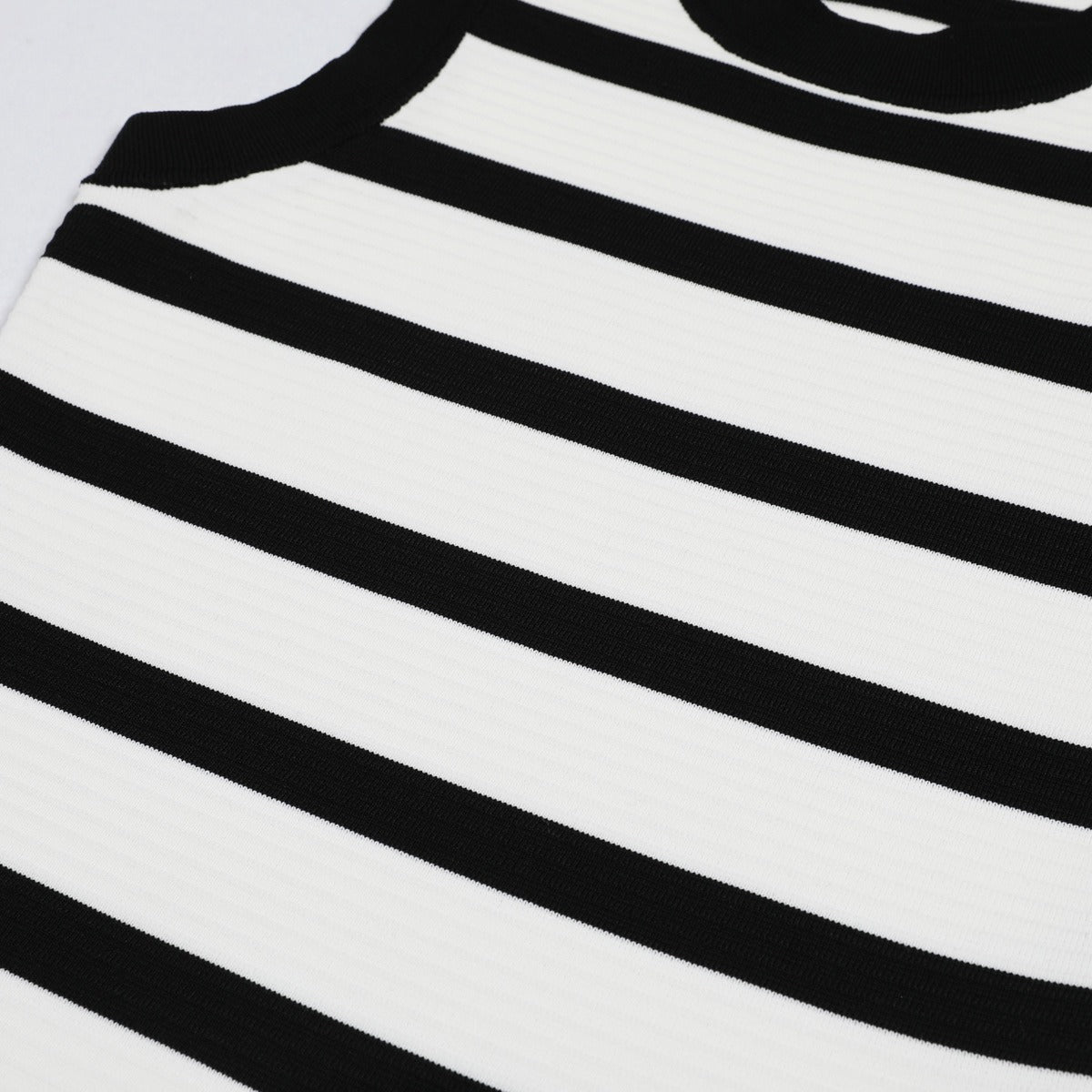 Elysia Sleeveless Striped Knit Mini Dress with Flared Hem