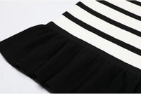 Elysia Striped Flared Hem Knit Mini Dress