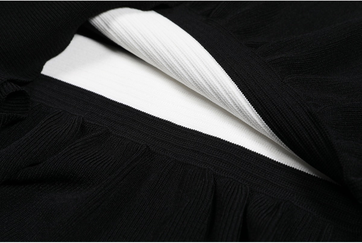 Elysia Sleeveless Striped Knit Mini Dress with Flared Hem