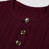 Valentina Burgundy Knit Three Piece Cardigan Set