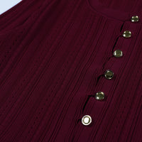 Valentina Burgundy Knit Three Piece Cardigan Set