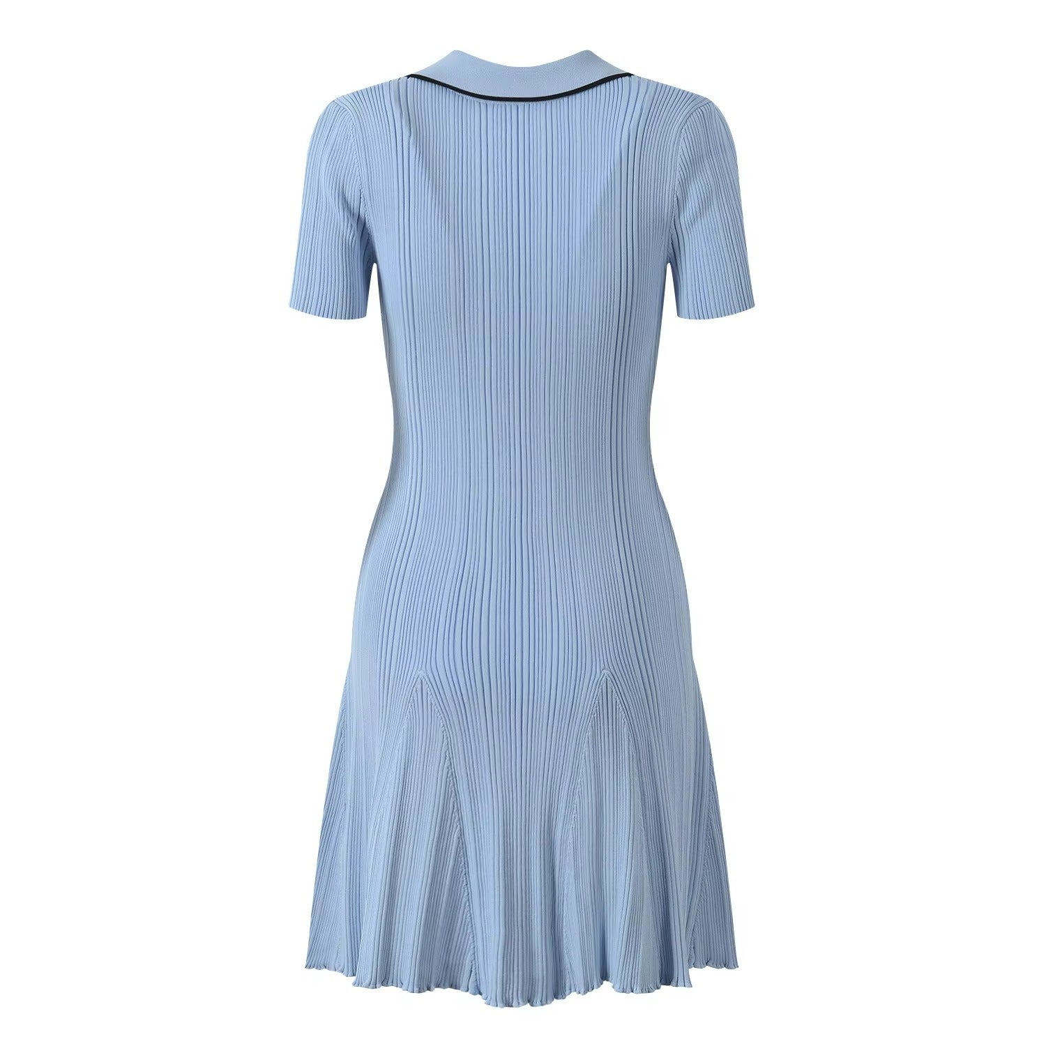 Jennifer Knit Contrast Lapel Mini Dress