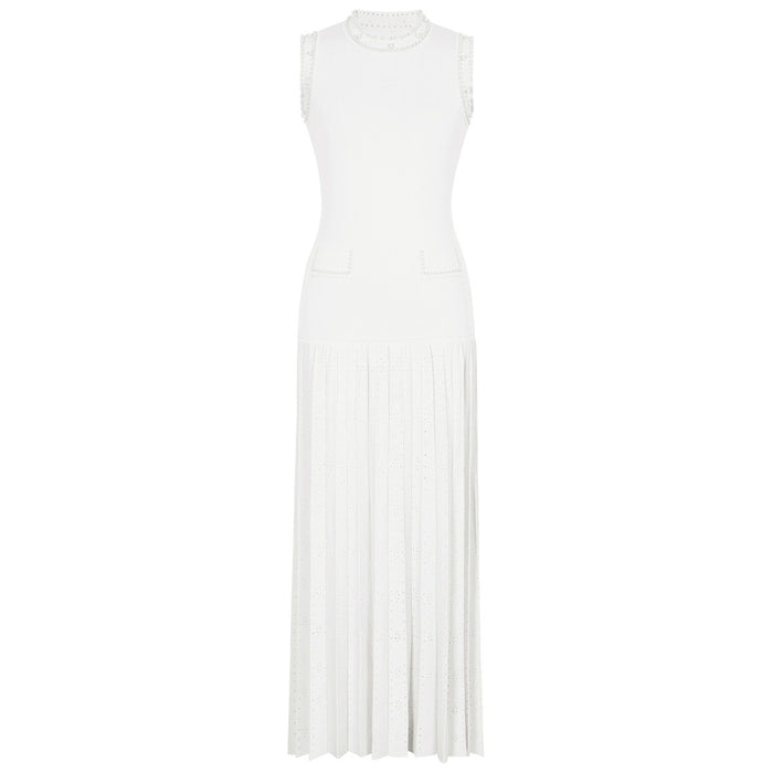 Molly Pearl Round Neck Knit Midi Dress