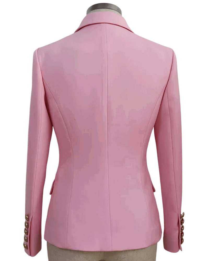 Abigail Baby Pink Double Breasted Blazer - ALLARA