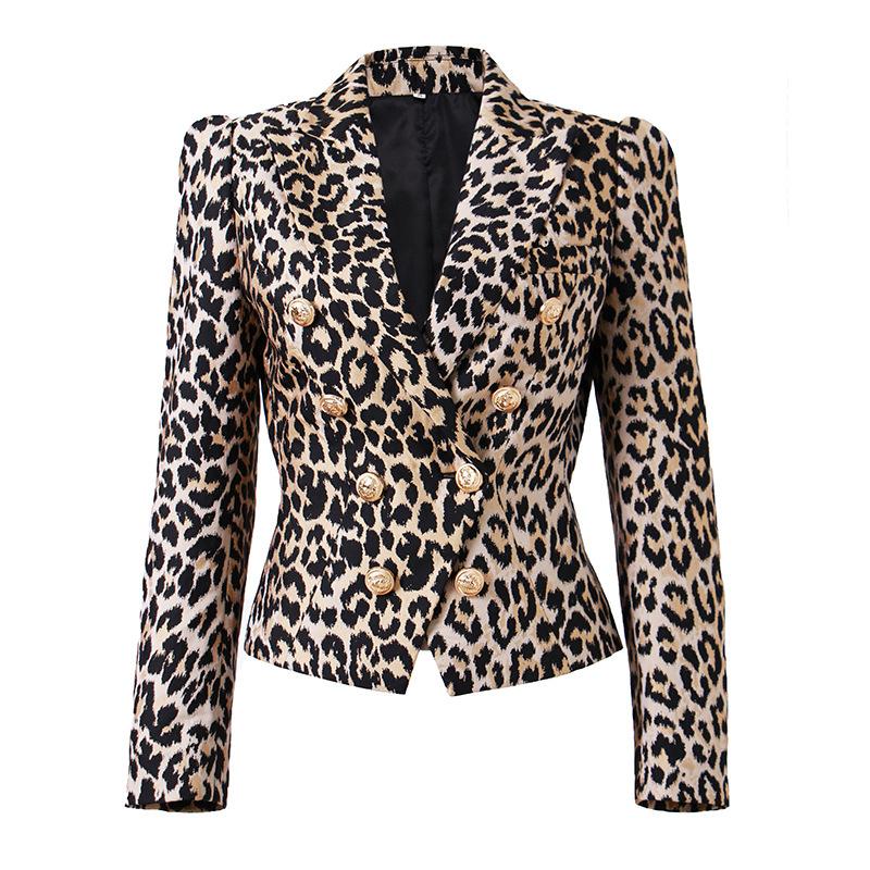 Adelina Leopard Print Blazer - ALLARA