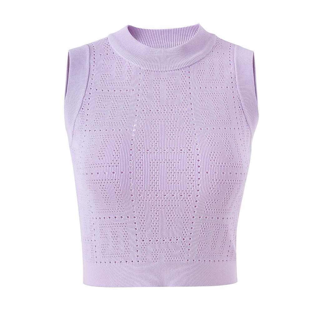 Adira Purple Knit Crop Top - ALLARA