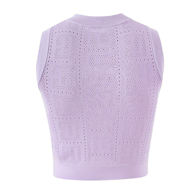 Adira Purple Knit Crop Top - ALLARA