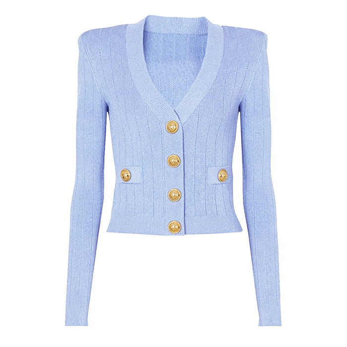 Amara Blue Knit Cardigan - ALLARA