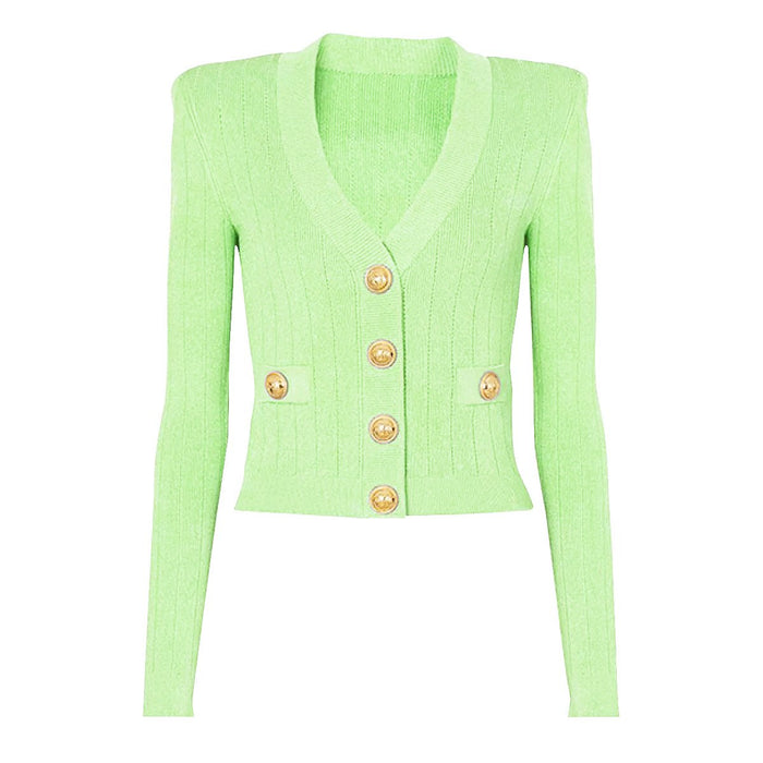 Amara Green Knit Cardigan - ALLARA