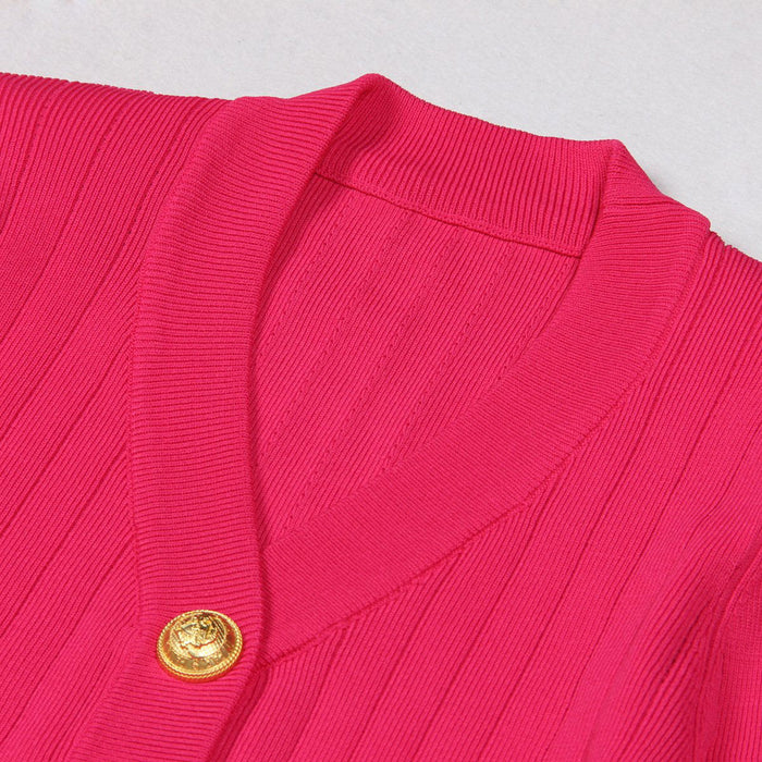 Amara Hot Pink Knit Cardigan - ALLARA