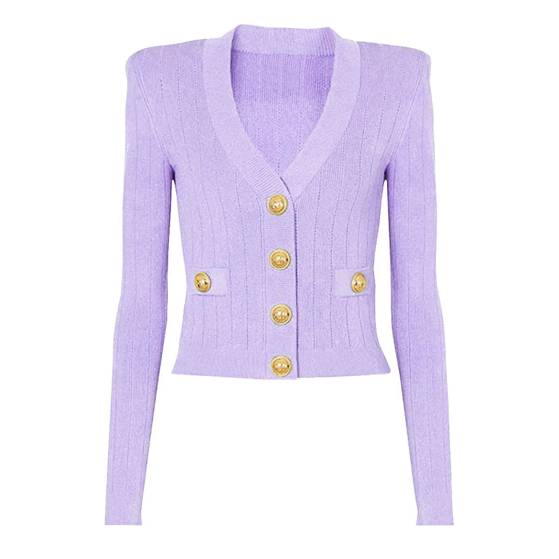 Amara Purple Knit Cardigan - ALLARA