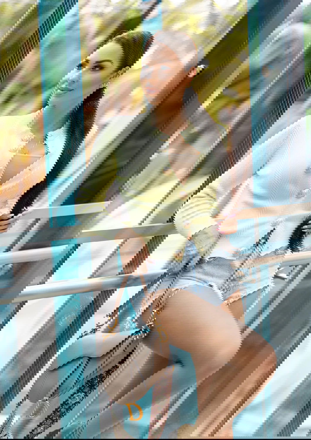 Amber Ribbed Knit Cropped Cardigan with Gold Buttons