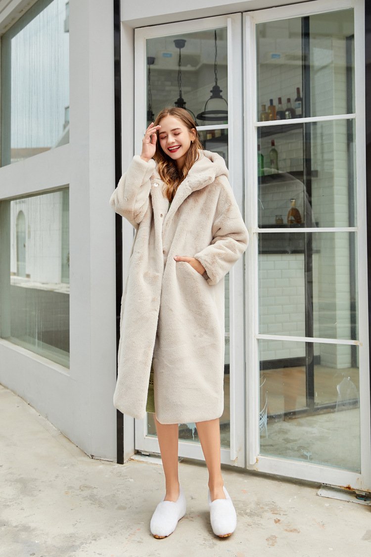 Anchorage Faux Fur Hooded Long Coat - ALLARA