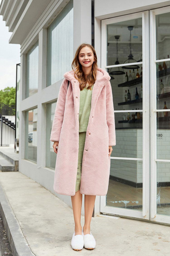 Anchorage Faux Fur Hooded Long Coat - ALLARA