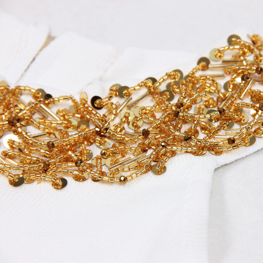 Anika Black Beaded Long Knit Dress - ALLARA