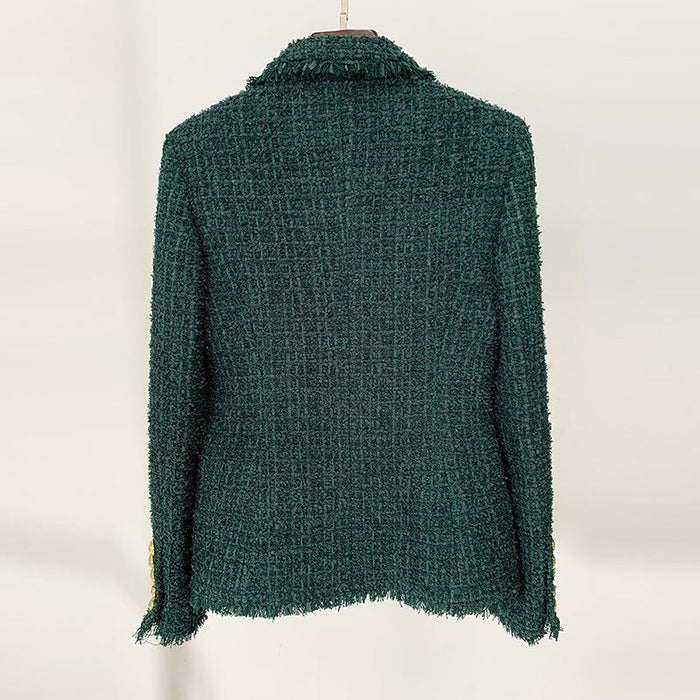 Arabella Emerald Green Tweed Blazer - ALLARA