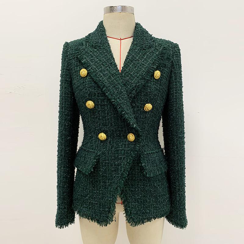 Arabella Emerald Green Tweed Blazer - ALLARA