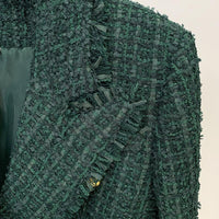 Arabella Emerald Green Tweed Blazer - ALLARA