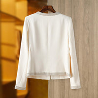 Aurora Beaded Round Collar Tweed Jacket - ALLARA