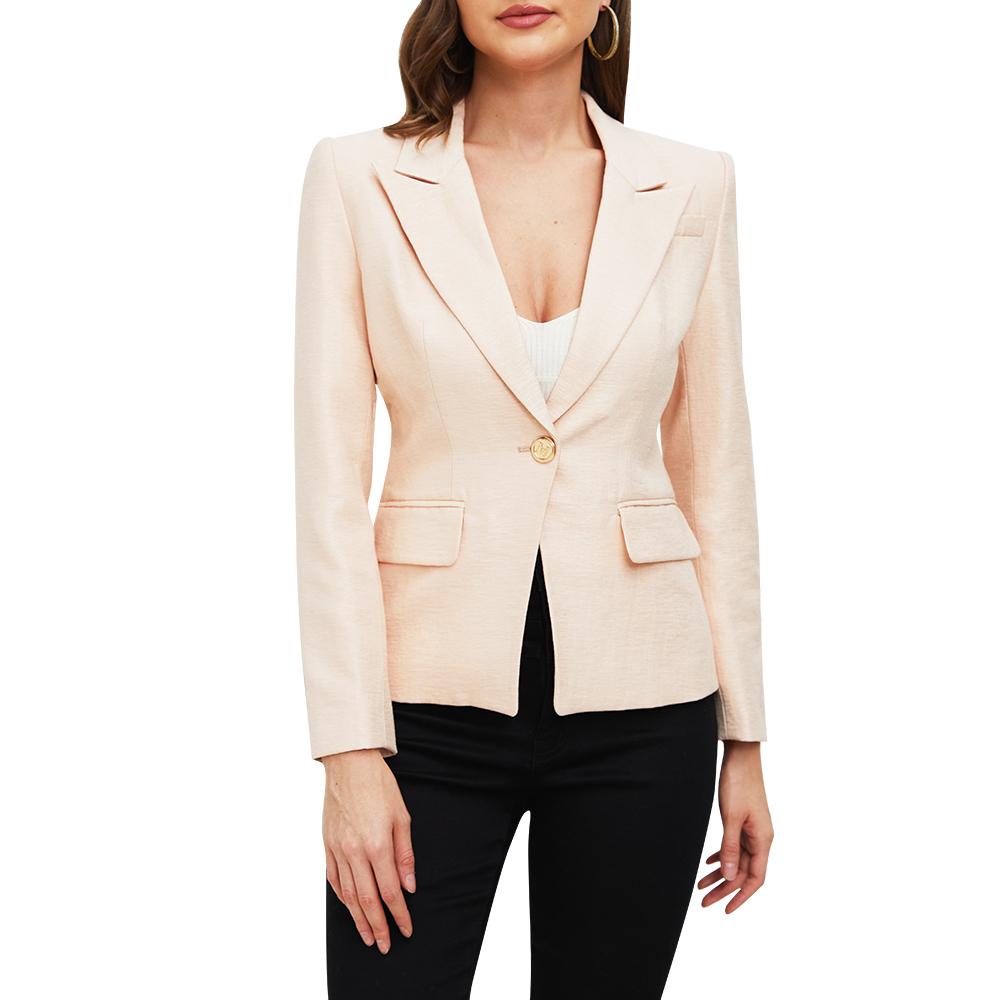 Bea Pink Single Button Blazer - ALLARA