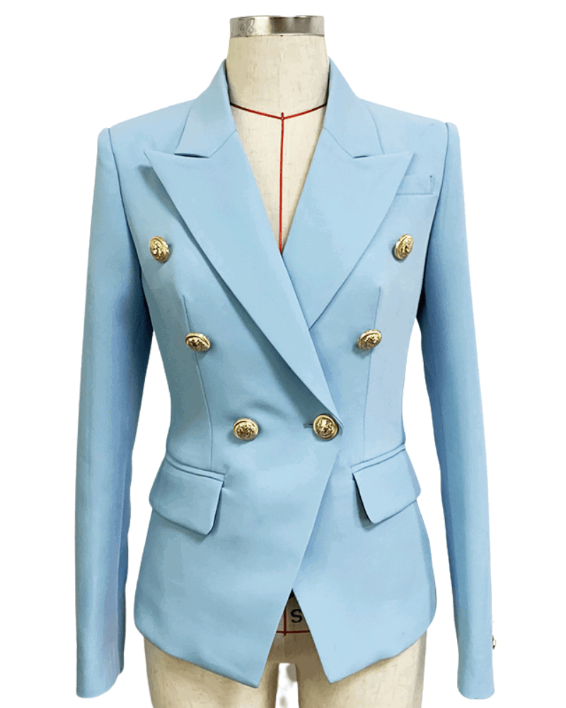 Betty Light Blue Double Breasted Blazer - ALLARA