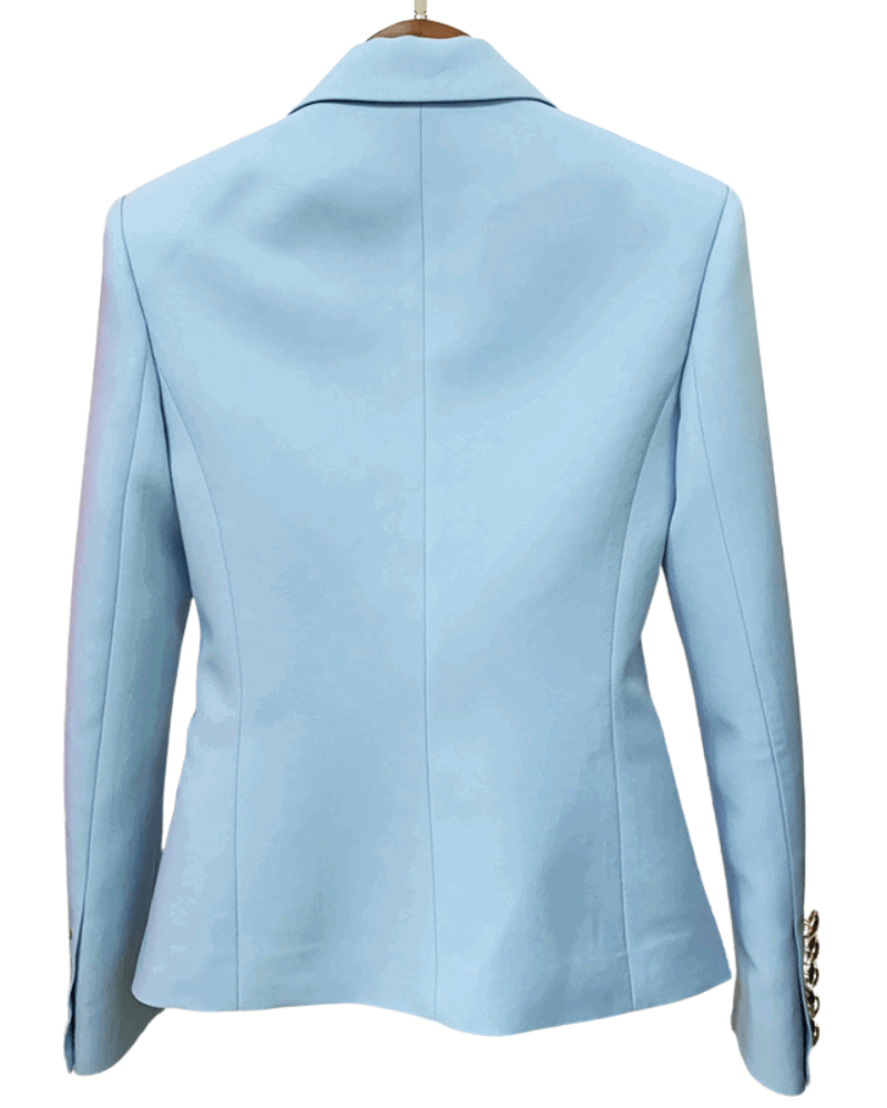 Betty Light Blue Double Breasted Blazer - ALLARA