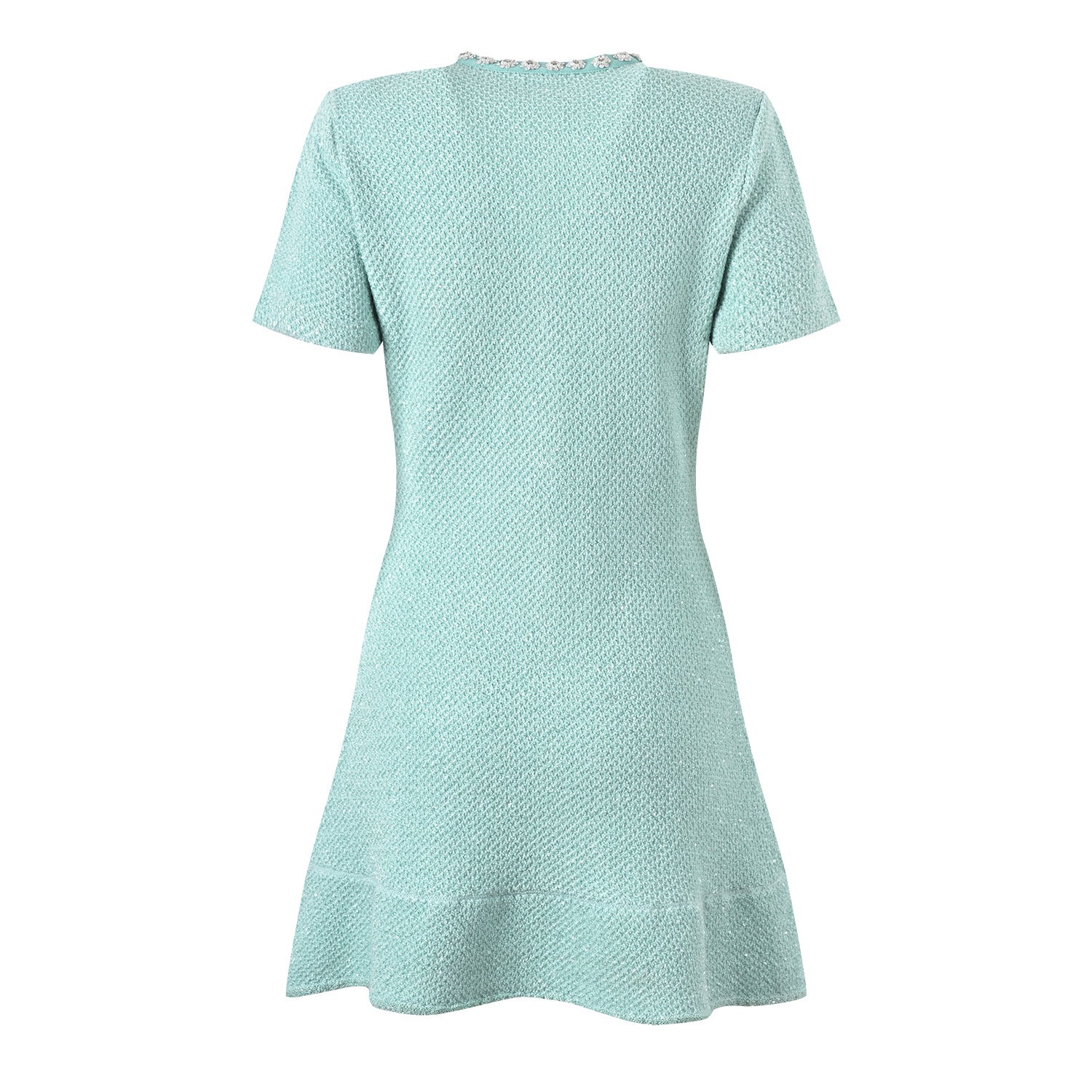 Brynn Mint Tweed Short Sleeve Dress - ALLARA