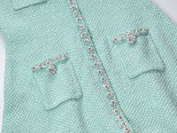 Brynn Mint Tweed Short Sleeve Dress - ALLARA
