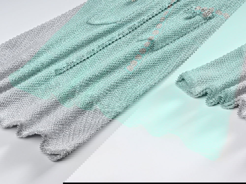 Brynn Mint Tweed Short Sleeve Dress - ALLARA