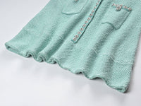 Brynn Mint Tweed Short Sleeve Dress - ALLARA