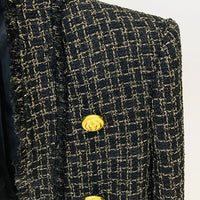 Celia Black Gold Tweed Fringe Edge Jacket - ALLARA