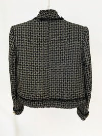 Celia Black Gold Tweed Fringe Edge Jacket - ALLARA