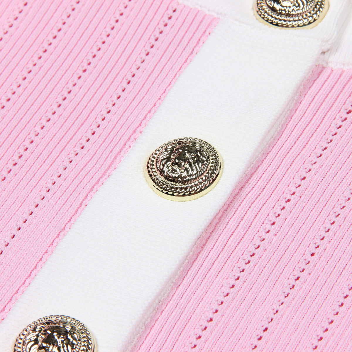 Coraline Pink Contrast Knit Cardigan - ALLARA