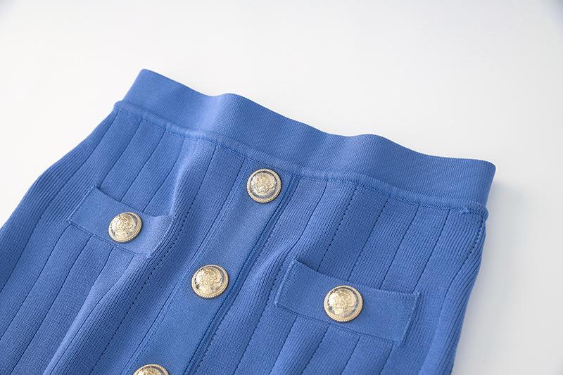 Courtney Blue Tank and Skirt Knit Two Piece Set - ALLARA