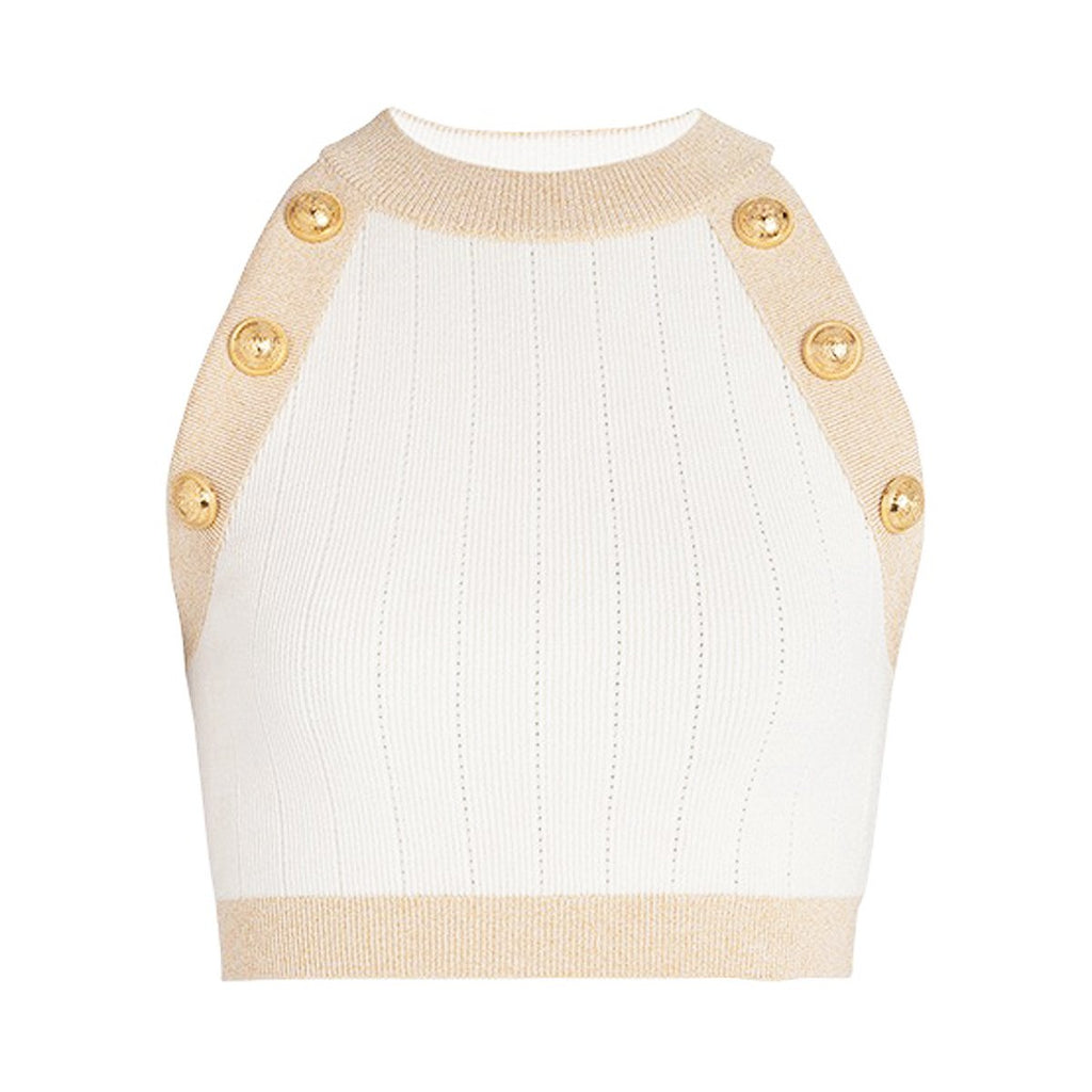 Danae White Mock Neck Top and Skirt Two Pice Set - ALLARA