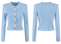 Daphne Blue Knit Jacket & Skirt Two Piece Set - ALLARA