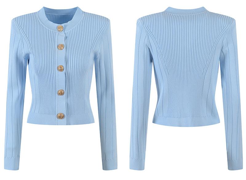 Daphne Knit Cardigan and Mini Skirt Set with Gold Buttons