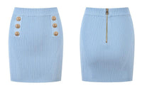 Daphne Knit Cardigan and Mini Skirt Set with Gold Buttons