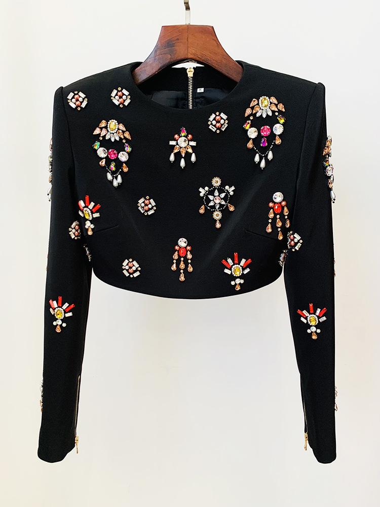 Delaney Black Rhinestone Top and Skirt Two Piece Set - ALLARA