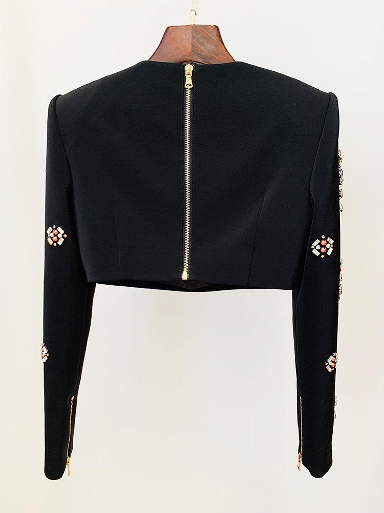 Delaney Black Rhinestone Top and Skirt Two Piece Set - ALLARA