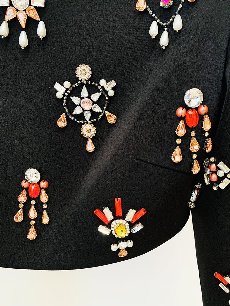 Delaney Black Rhinestone Top and Skirt Two Piece Set - ALLARA