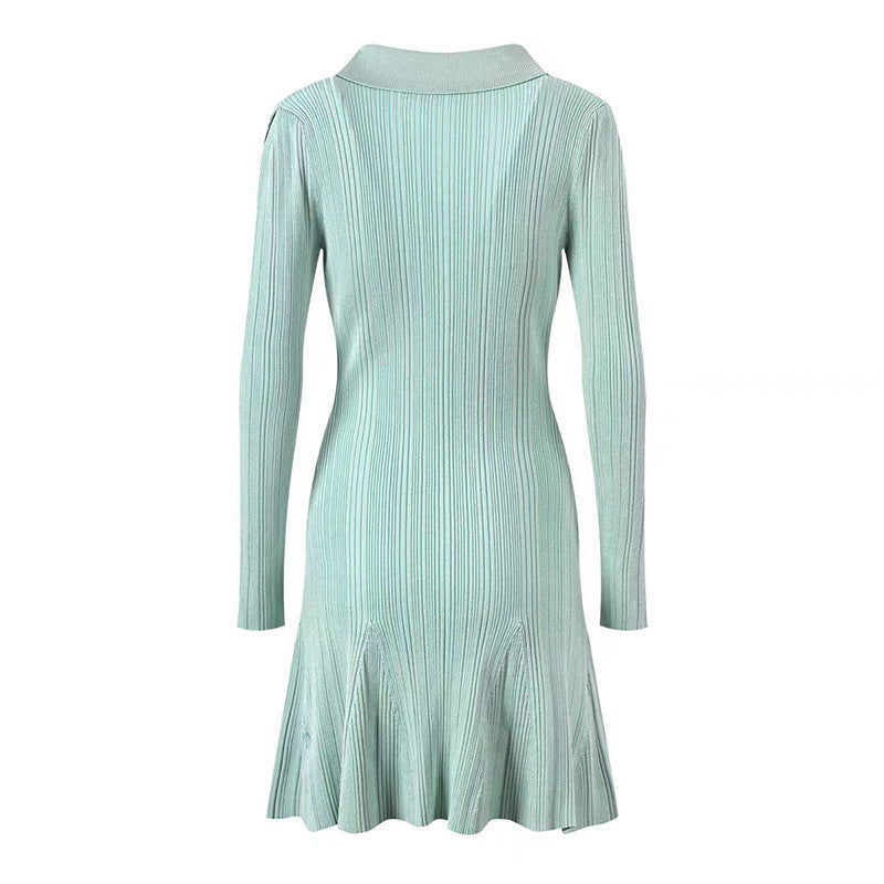 Delphine Mint Long Sleeve Knit Mini Dress - ALLARA