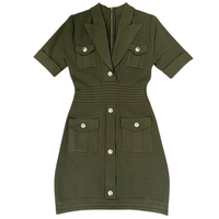 Devon Green Knit Bodycon Dress - ALLARA