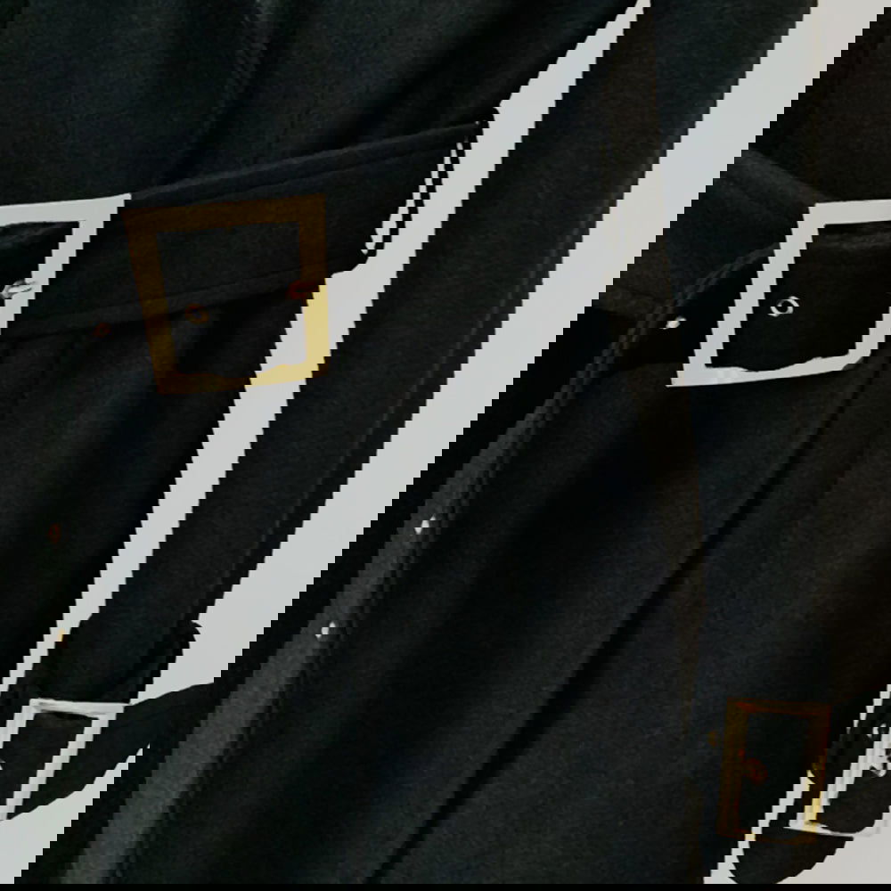 Dolores Black Long Wool Coat - ALLARA