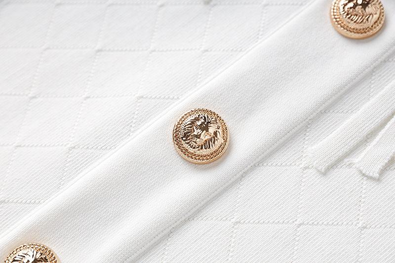 Elise White Fringe Trim Knit Mini Dress - ALLARA